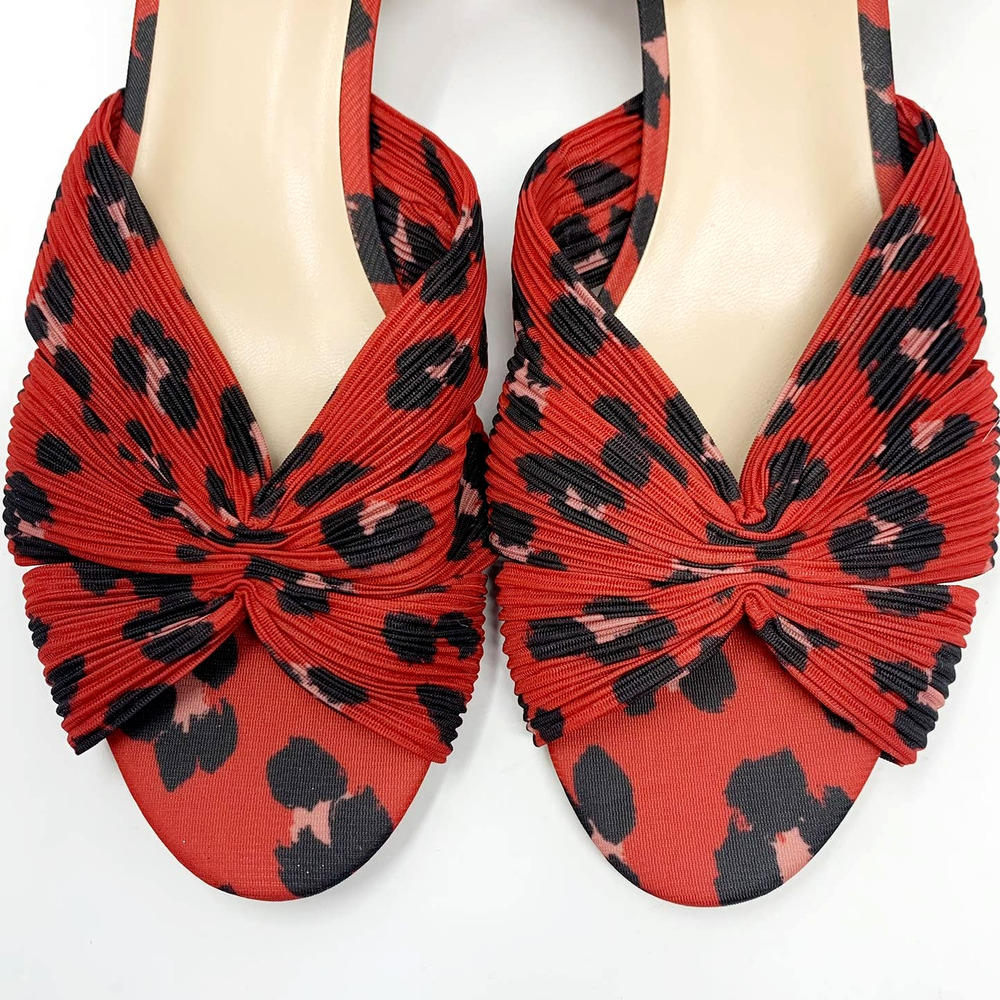 Cabi Red Leopard Print Siren Block Heel Sandals 9 - image 8